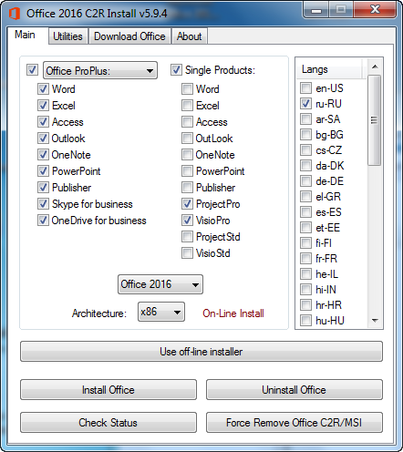 Microsoft Office 2013-2016 C2R Install 5.9.4 Full by Ratiborus
